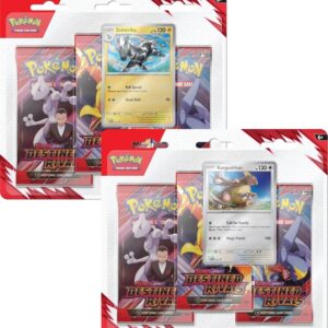 pokémon tcg: scarlet & violet destined rivals 3 pack blister zebstrika/kangaskhan